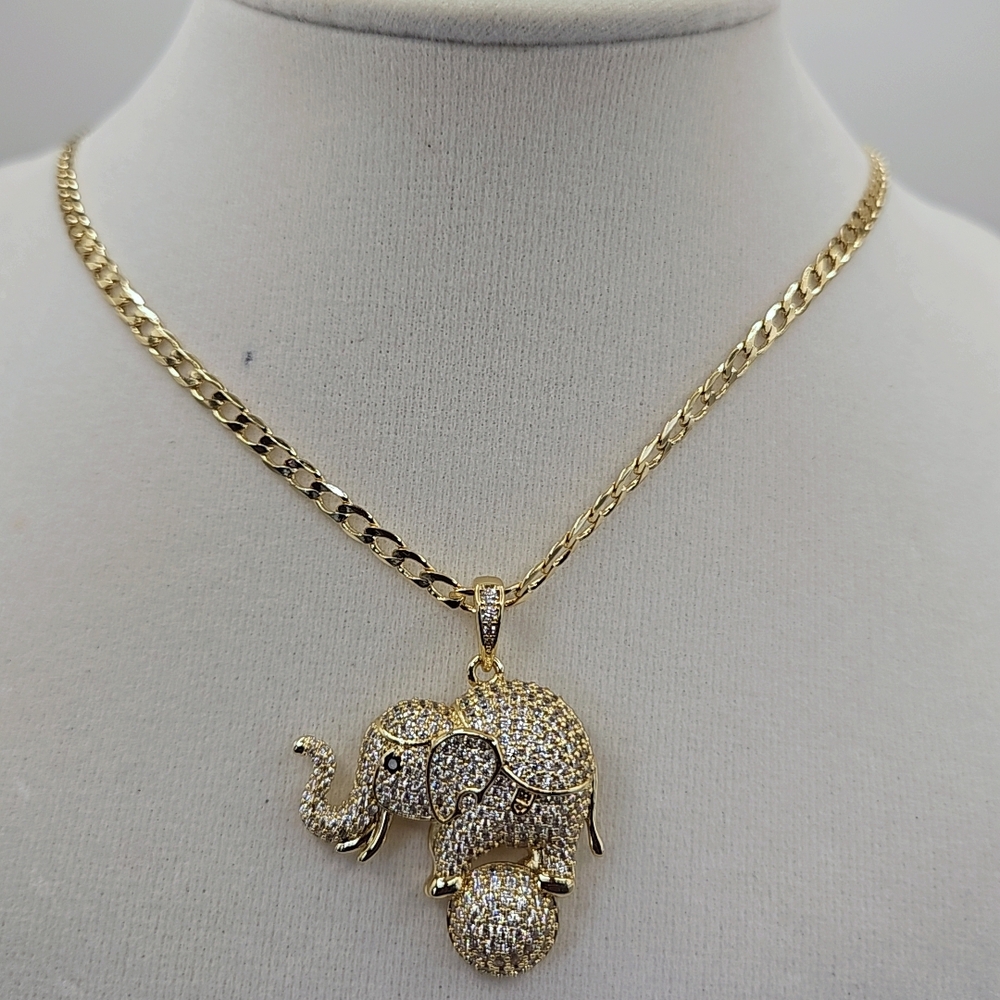 Elegant Gold Elephant Pendant Necklace